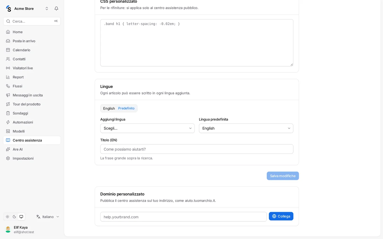 Dominio personalizzato