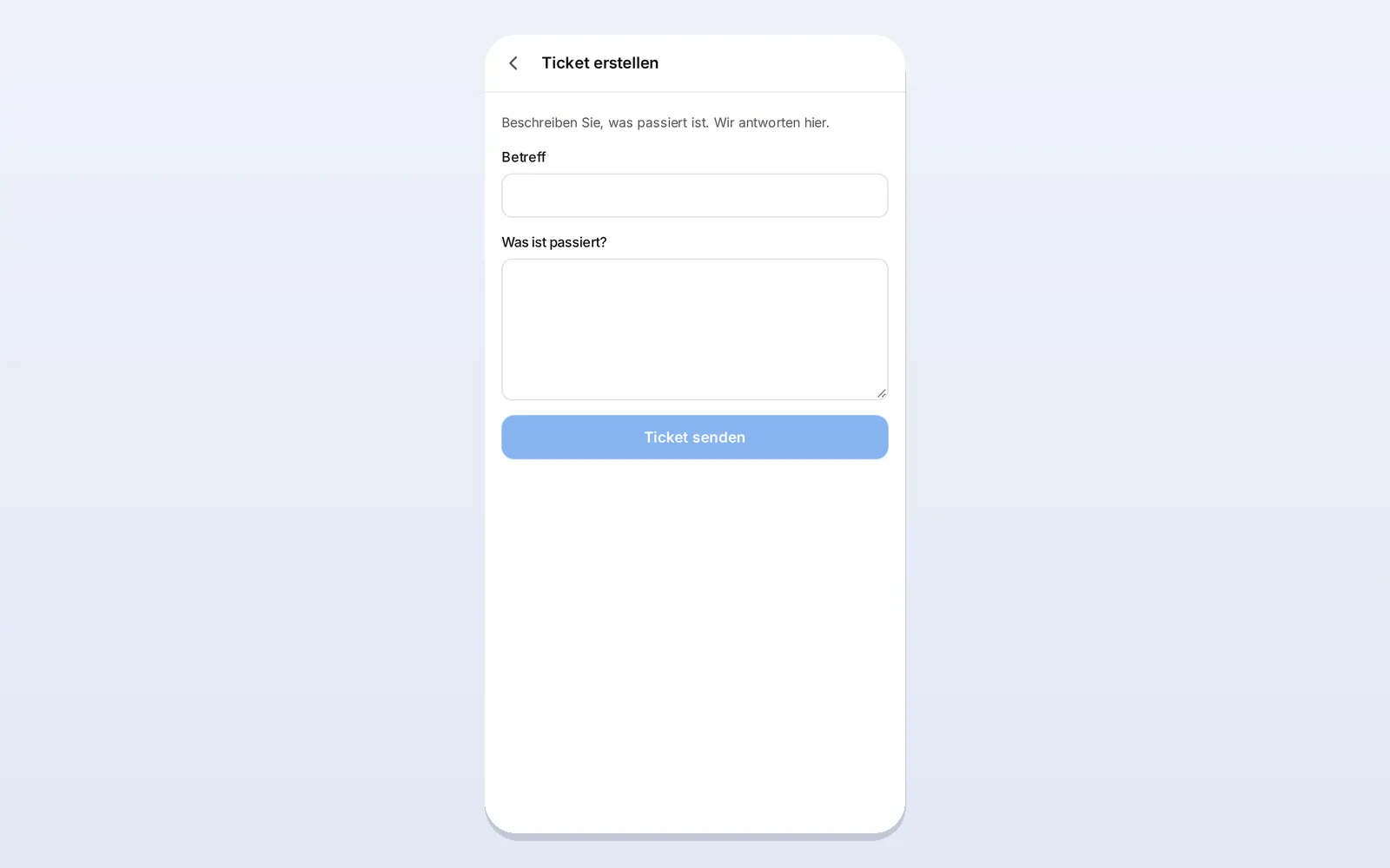 Ein Ticket im Messenger erstellen