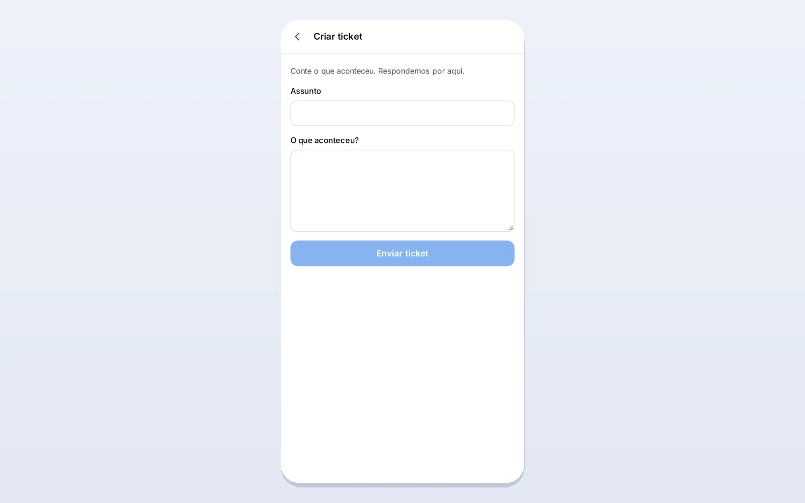 Criar um ticket no Messenger