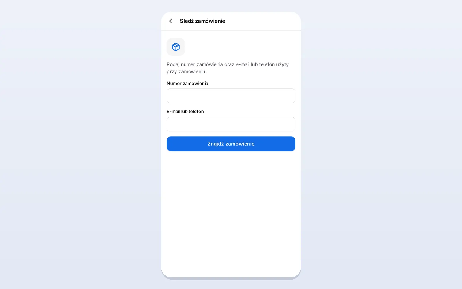 Śledzenie zamówień w Messengerze