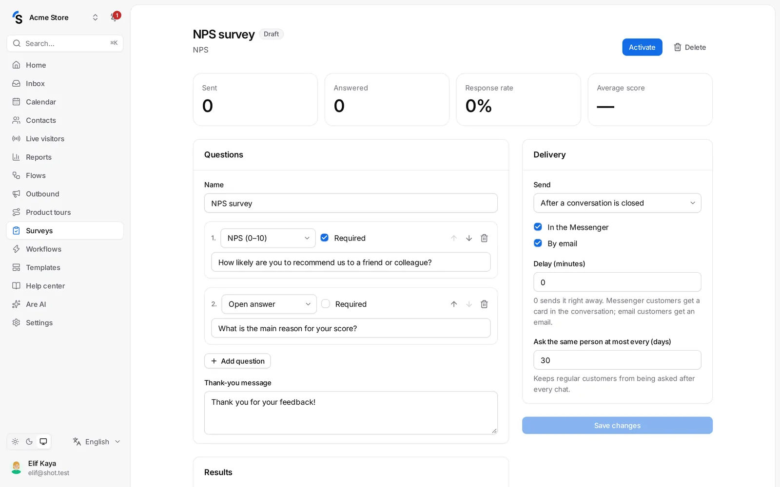Editing a survey