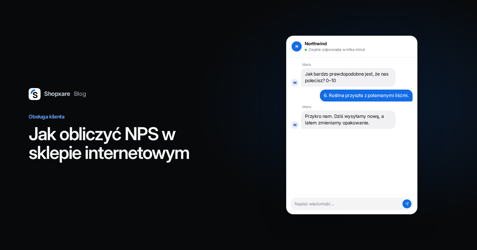Okładka Shopxare z tytułem Jak obliczyć NPS w sklepie internetowym i czatem, w którym klient daje ocenę 6