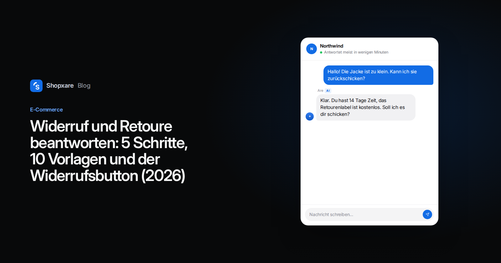 Widerruf und Retoure beantworten: 5 Schritte, 10 Vorlagen und der Widerrufsbutton (2026)